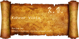 Kehrer Viola névjegykártya